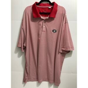 Georgia Bulldogs Cutter & Buck Striped Polo Shirt SEC Dawgs Embroidered Size 4X